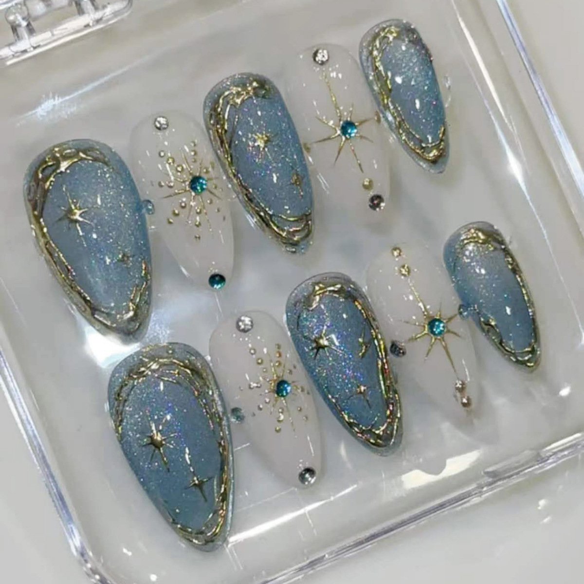 Nail Art Gliter - 24pcs Gilded Starlight Stick on Nail