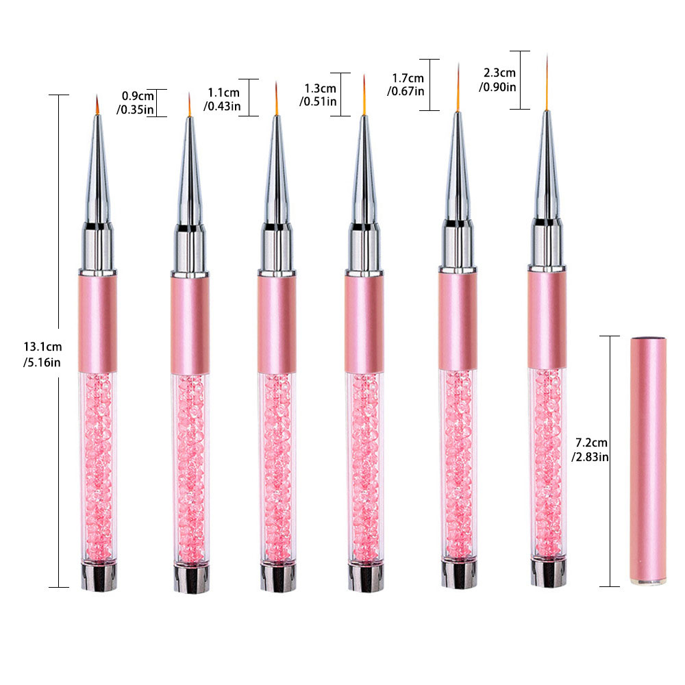 Nail Art Rame - 6pcs/Set Acrylic French Stripe Nail Art