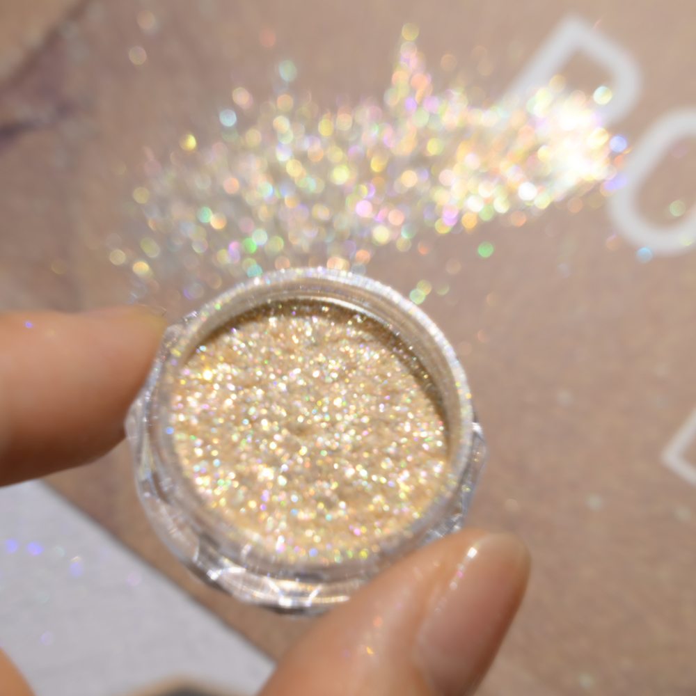 Nail Glitter Chrome - Super Shiny Gold Opal Nail Powder