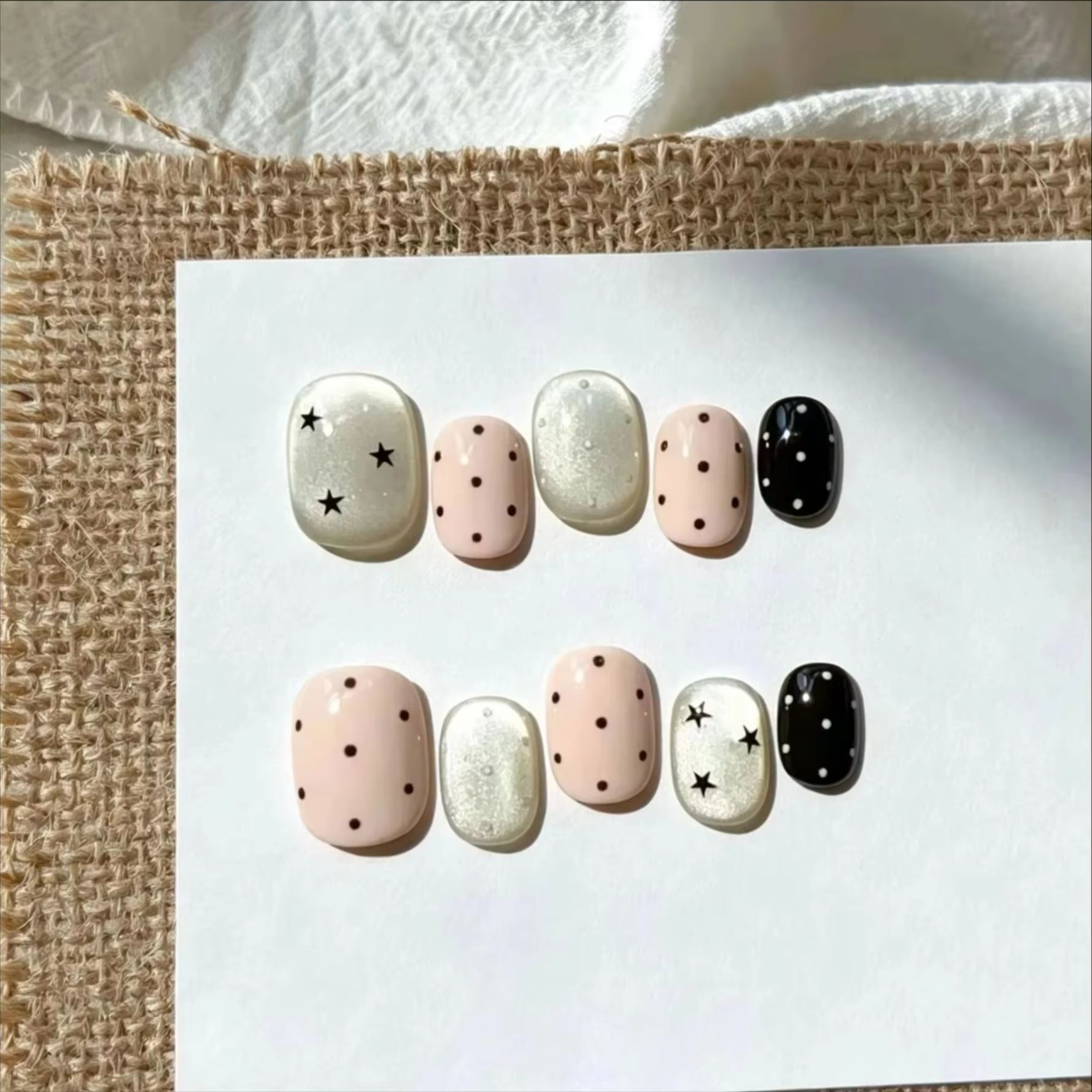 Nail Art Gliter - 10Pcs Y2K Hot Girl Short Square