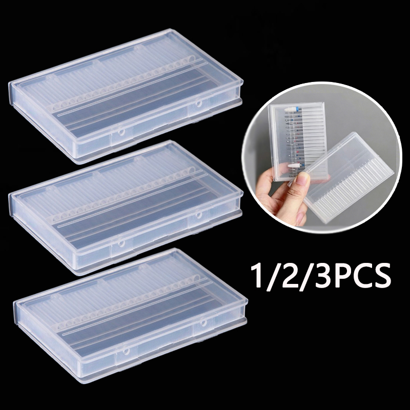Nail Art Rame - 1/2/3PCS 20 Slots Clear Nail Drill