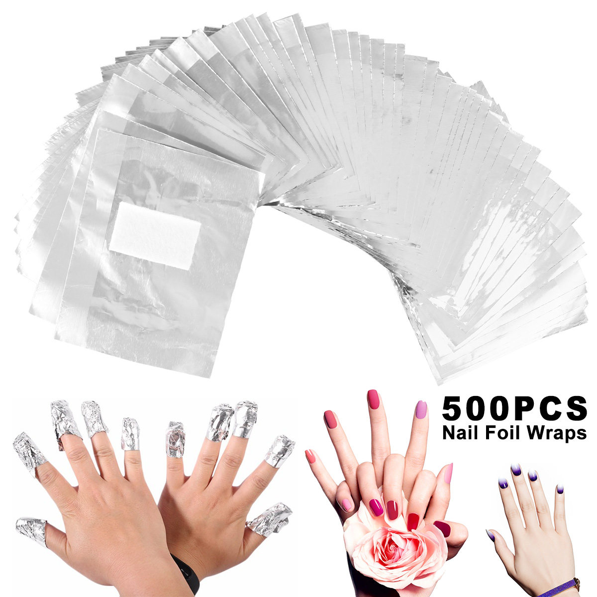 Nail Art Ideas - 500/1000Pcs Aluminium Foil Gel Nail Remover