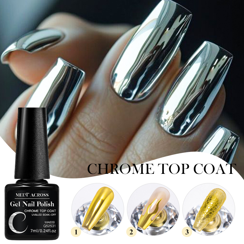 Nail Glitter Chrome - 7ML Chrome Top Coat For Mirror