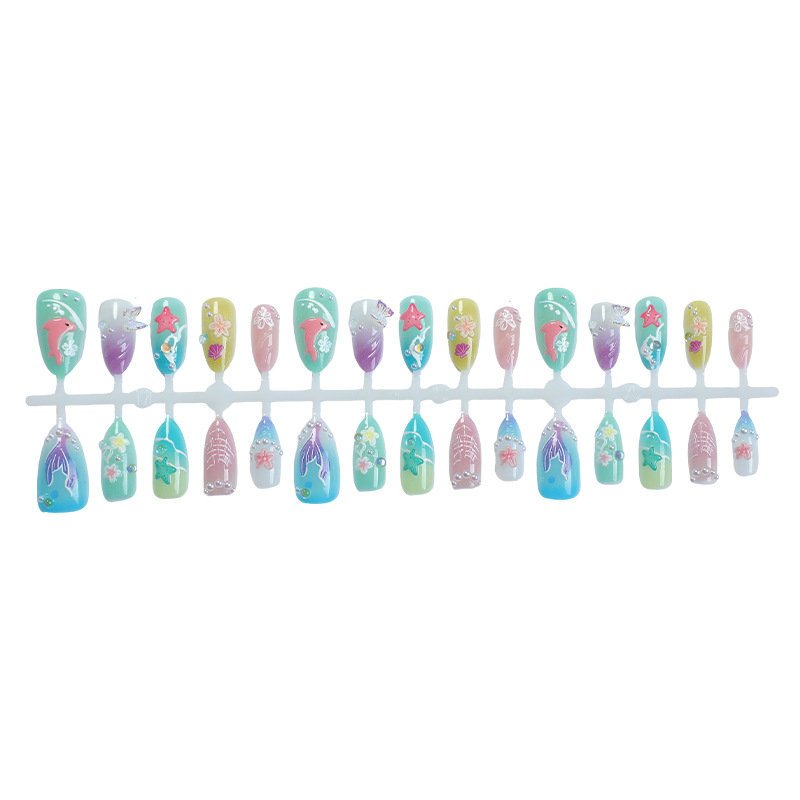 30pcs Summer Press on Nails 3D - đánh giá và giá Nail Art Press On