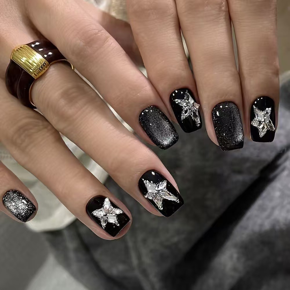 10PCS Glitter Black Cat Eye Sh - đánh giá và giá Nail Art Gliter