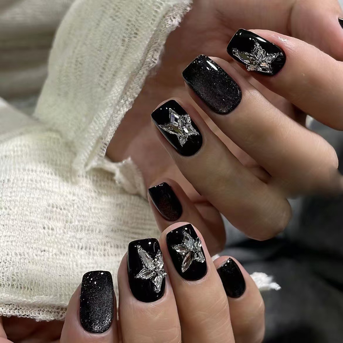 10PCS Glitter Black Cat Eye Sh - đánh giá và giá Nail Art Gliter