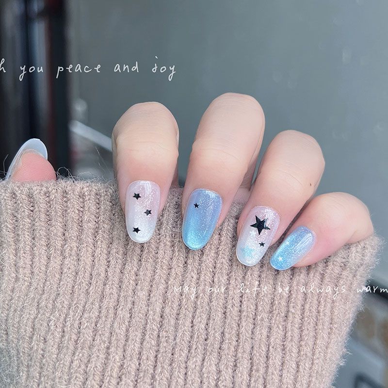 10pcs Short Round Press On Nai - đánh giá và giá Nail Art Gliter