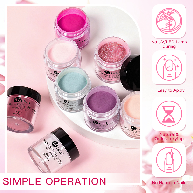 10PCS/Set Dip Nails Powder Kit - đánh giá và giá Nail Glitter Chrome