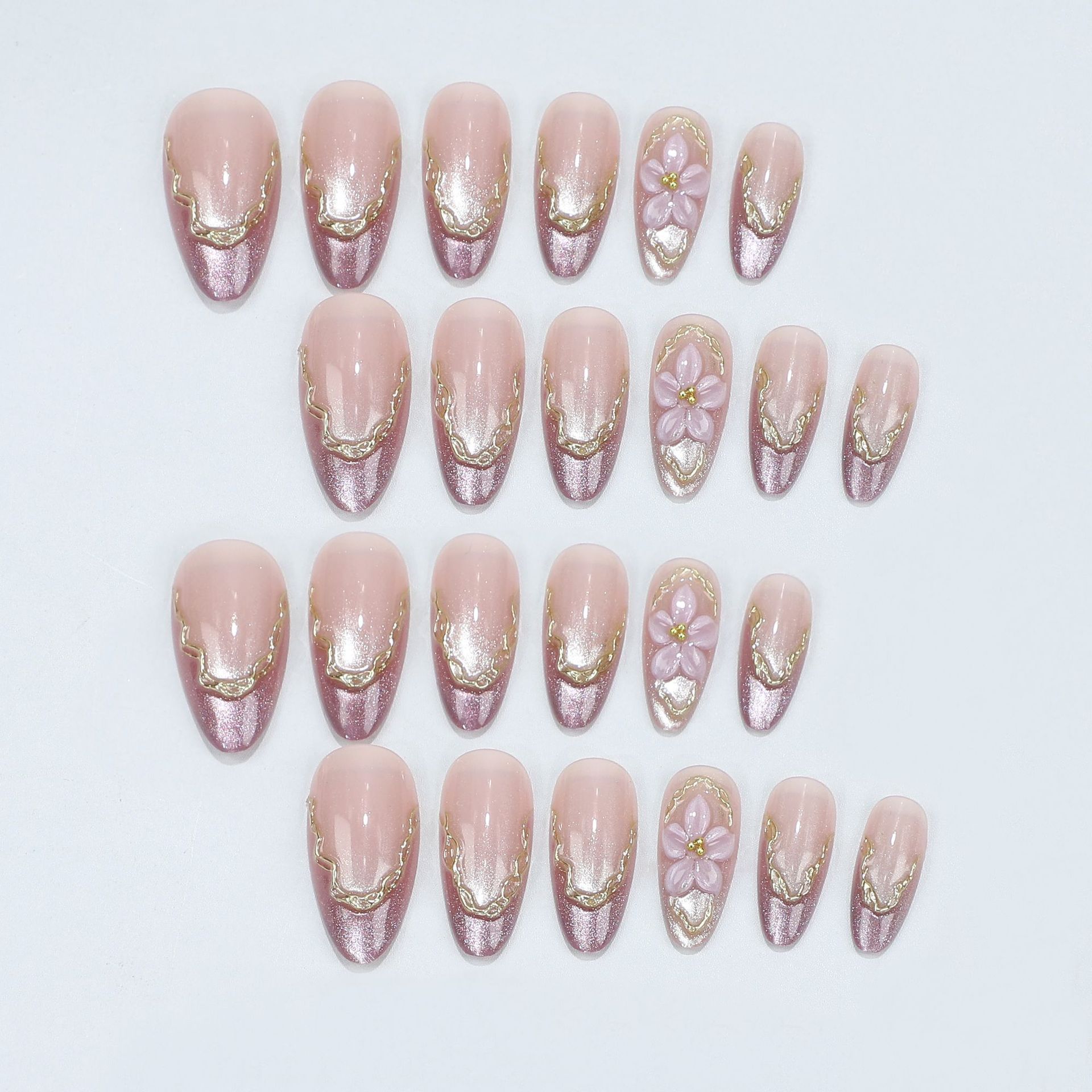 3D flowers fake nails with glo - đánh giá và giá Nail Art Press On