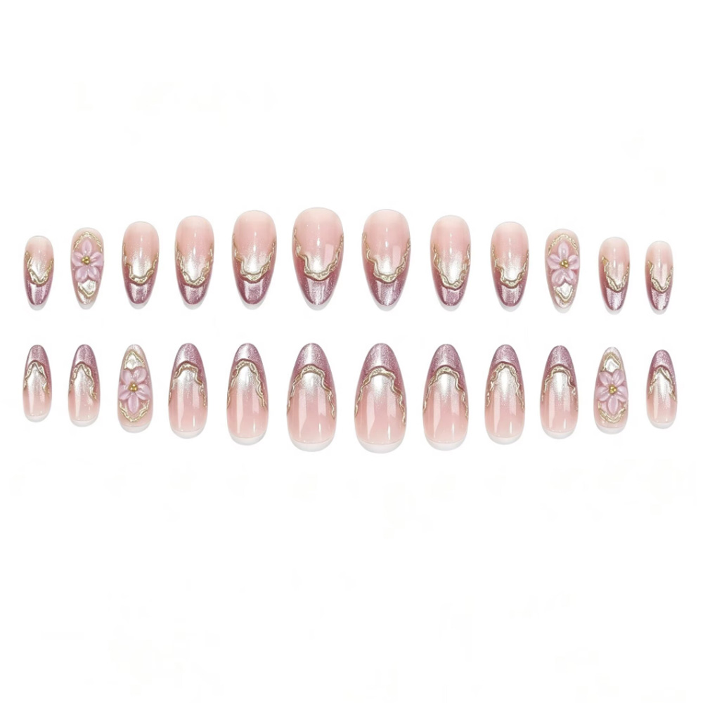 3D flowers fake nails with glo - đánh giá và giá Nail Art Press On