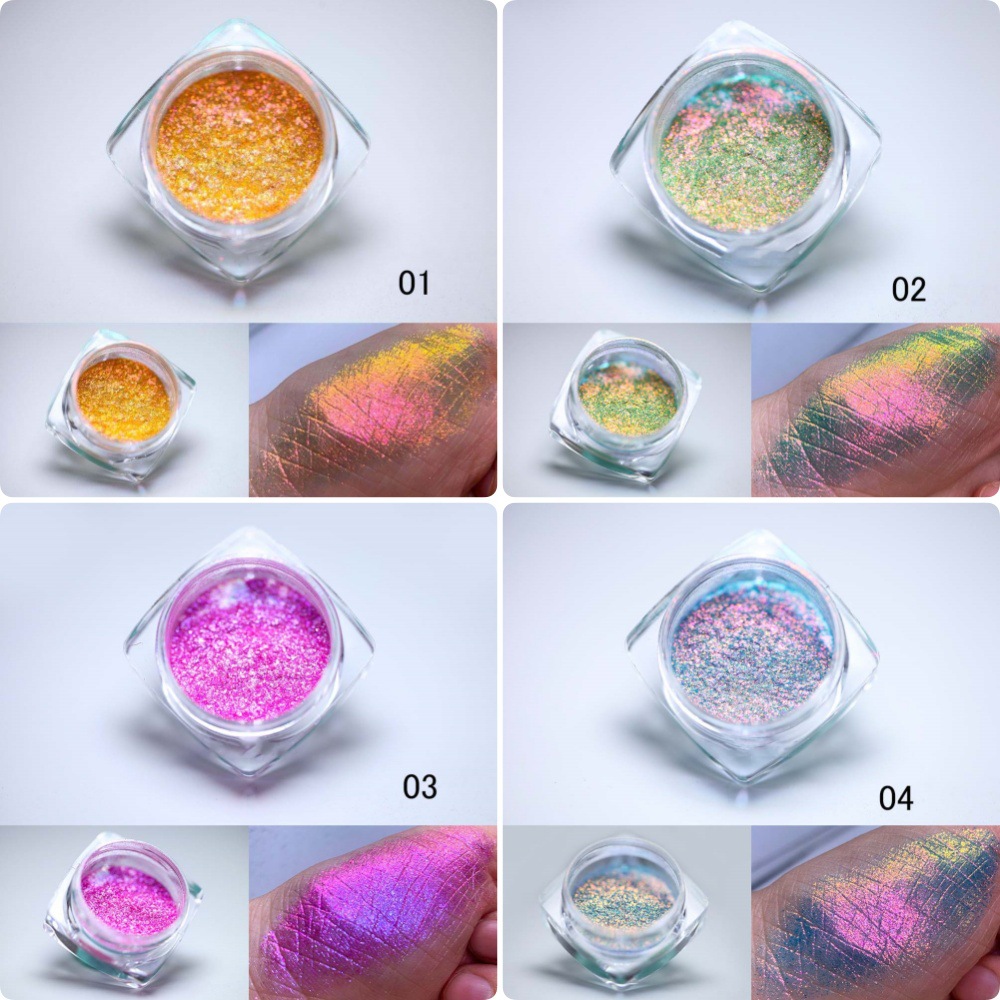 1/6Jars Holographic Chameleon  - đánh giá và giá Nail Glitter Chrome