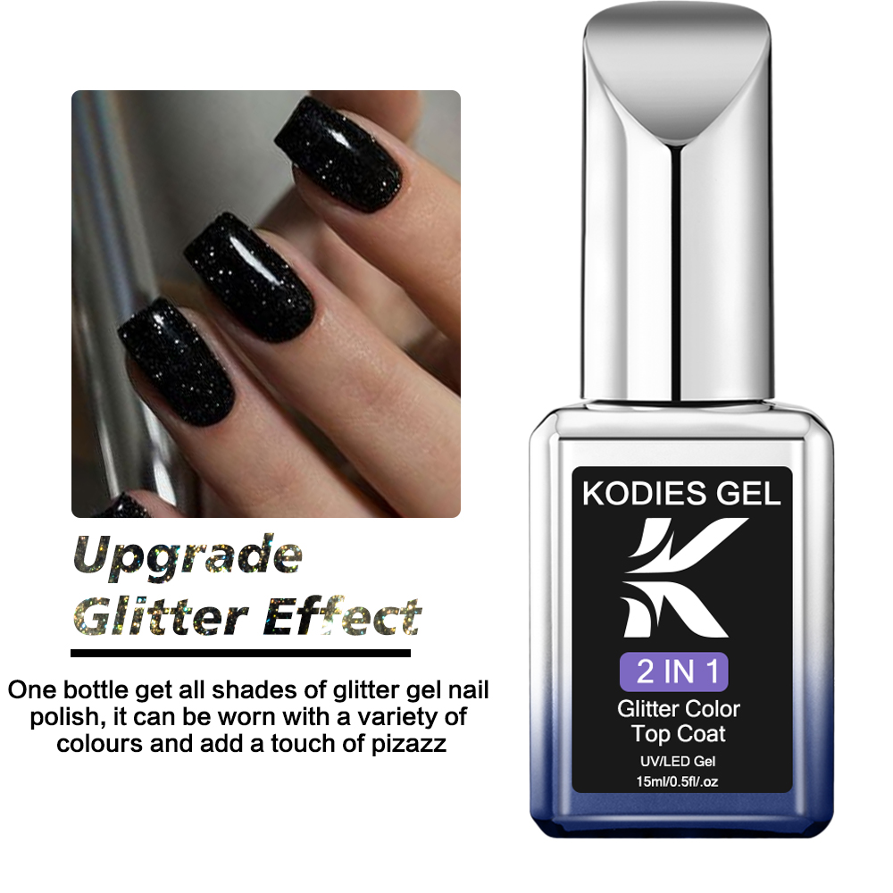 KODIES GEL Starlight Top Coat  - đánh giá và giá Nail Glitter Chrome