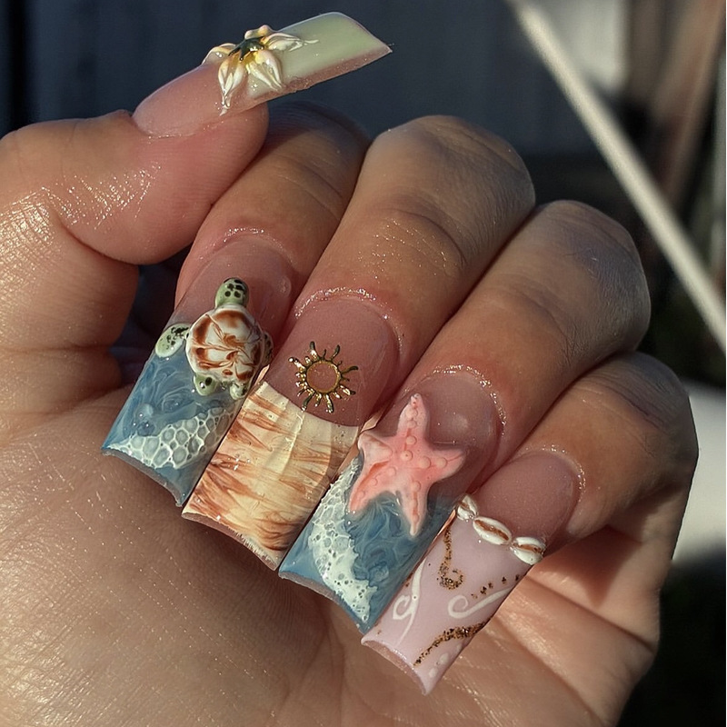 24Pcs Sweet Medium Square Fals - đánh giá và giá Nail Art Press On