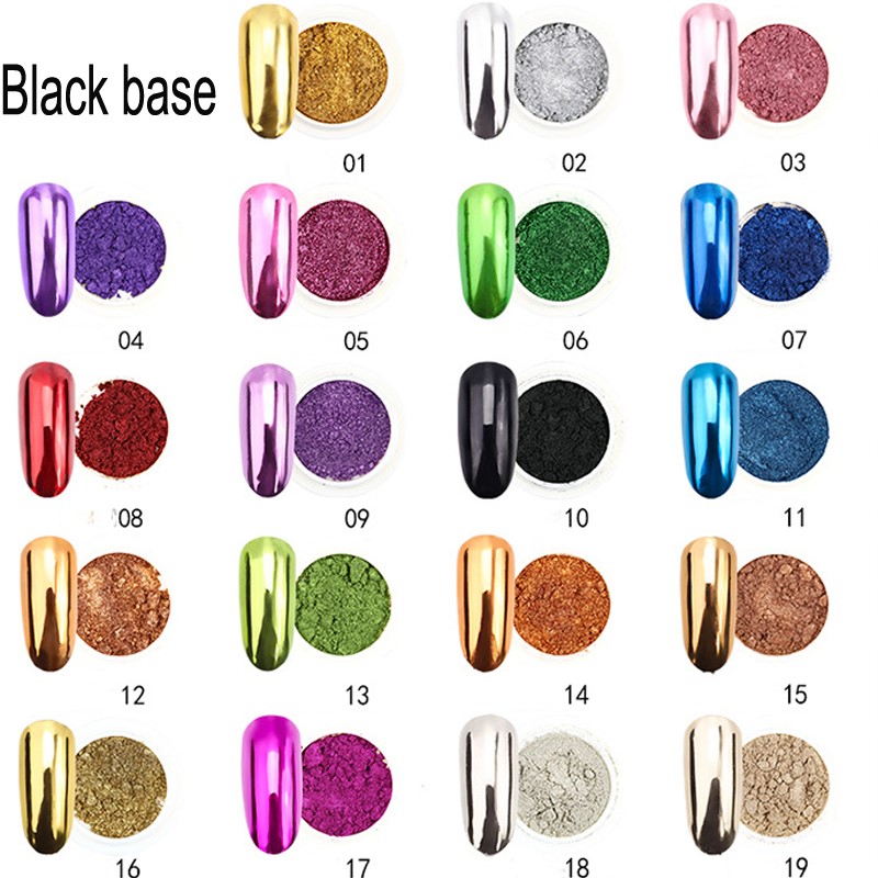 1Pc 19 Màu Móng Lấp Lánh Gương - đánh giá và giá Nail Glitter Chrome