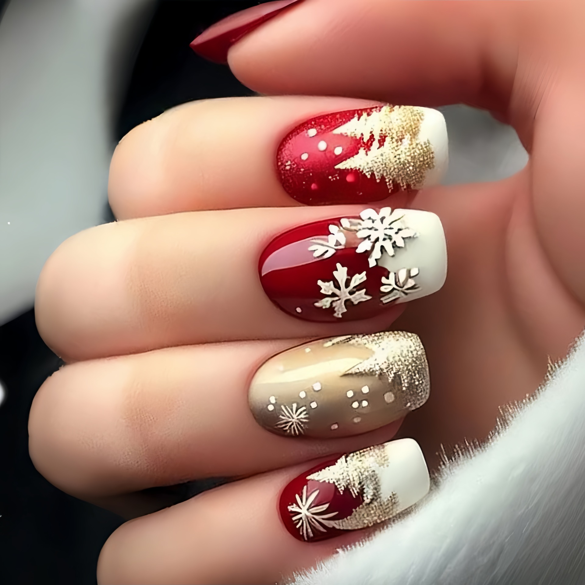 Medium fake nails for Christma - đánh giá và giá Nail Art Press On