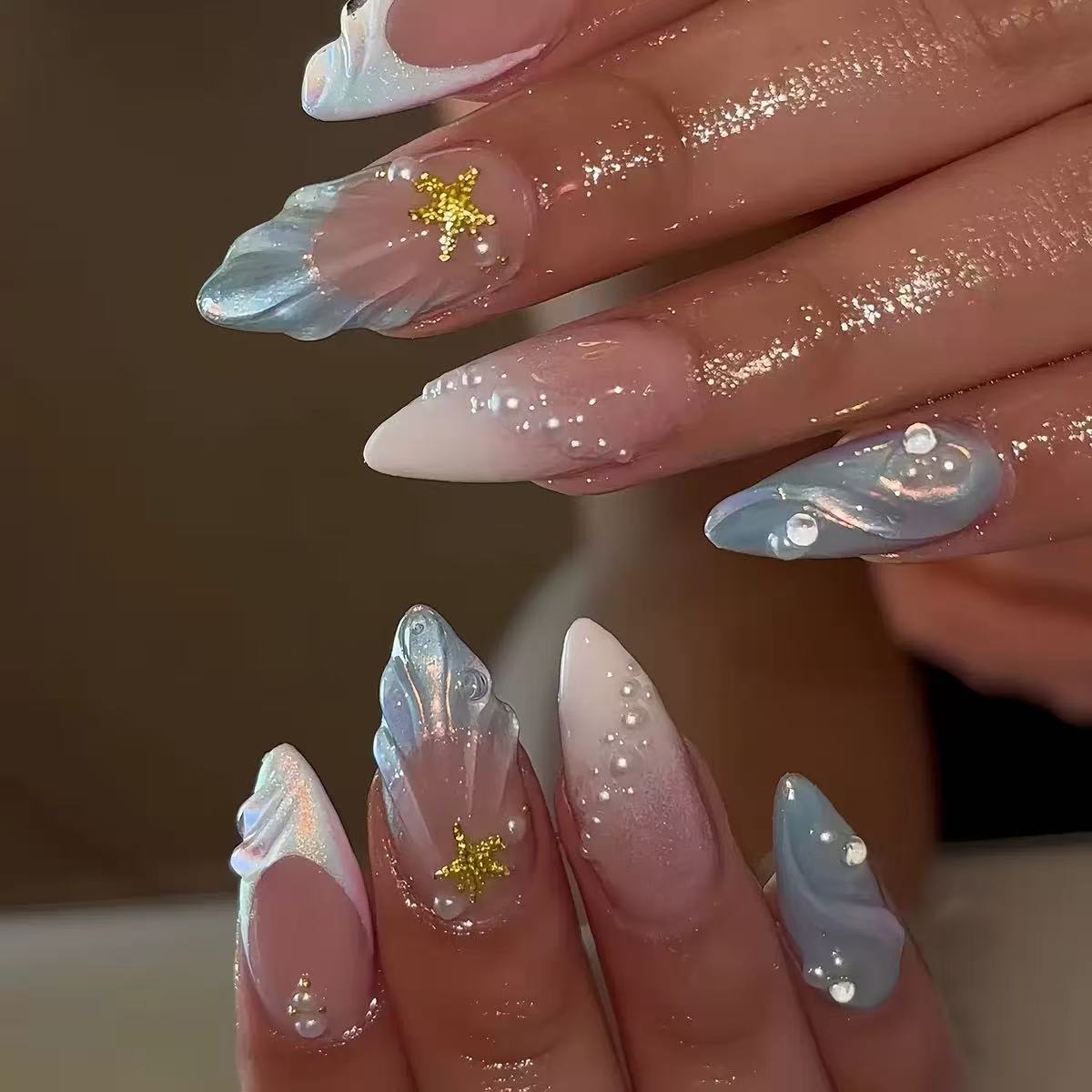 24pcs Short Oval 3D Gel Nail S - đánh giá và giá Nail Art Ideas