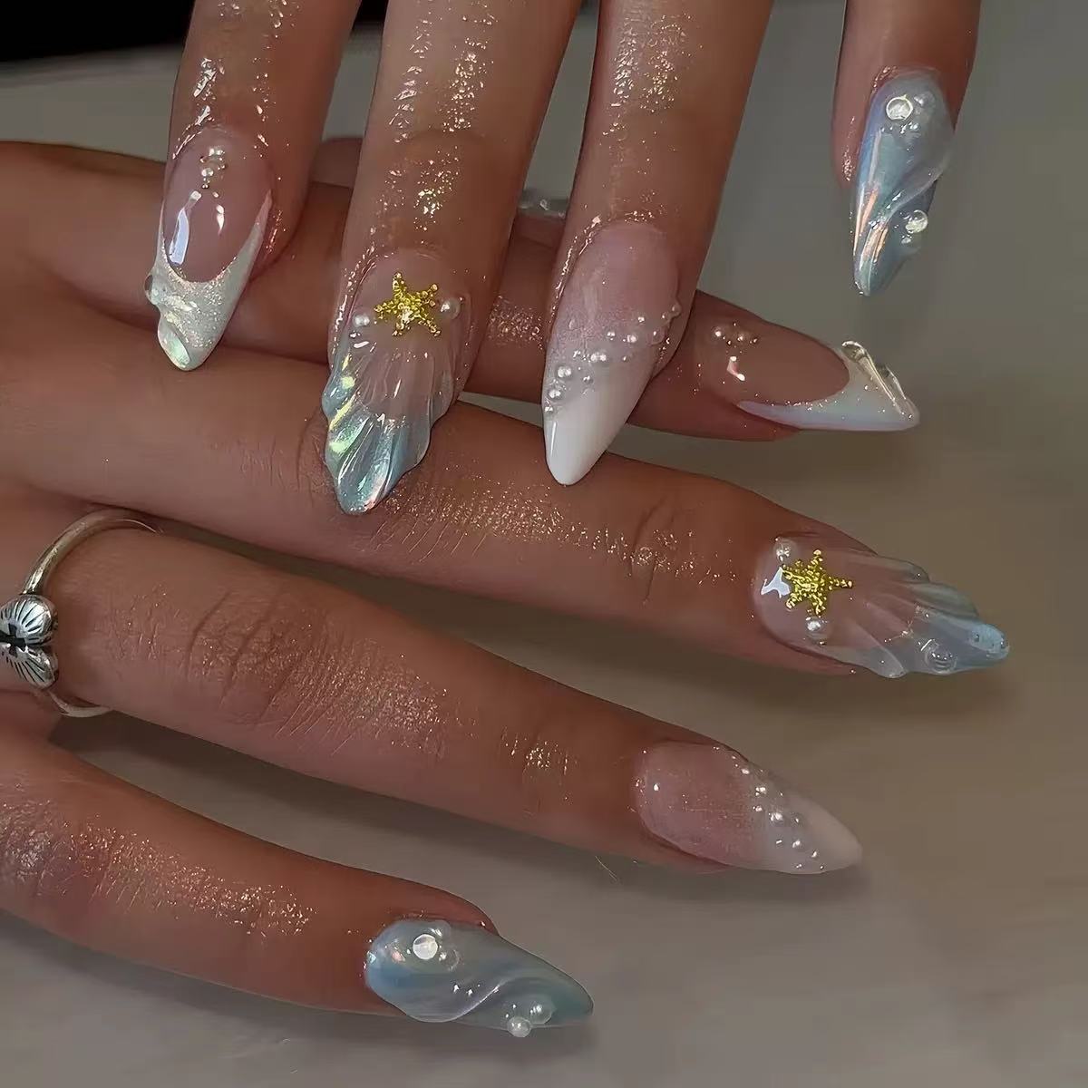 24pcs Short Oval 3D Gel Nail S - đánh giá và giá Nail Art Ideas