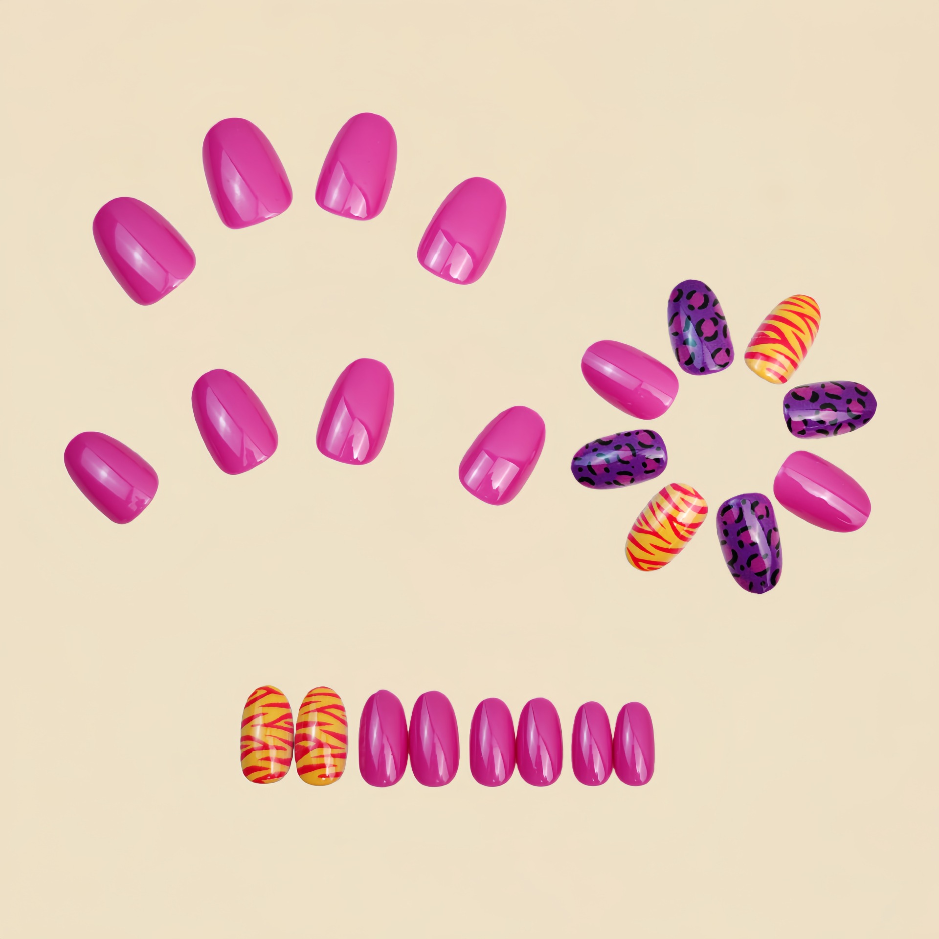 Short long fake nails for wome - đánh giá và giá Nail Art Gliter