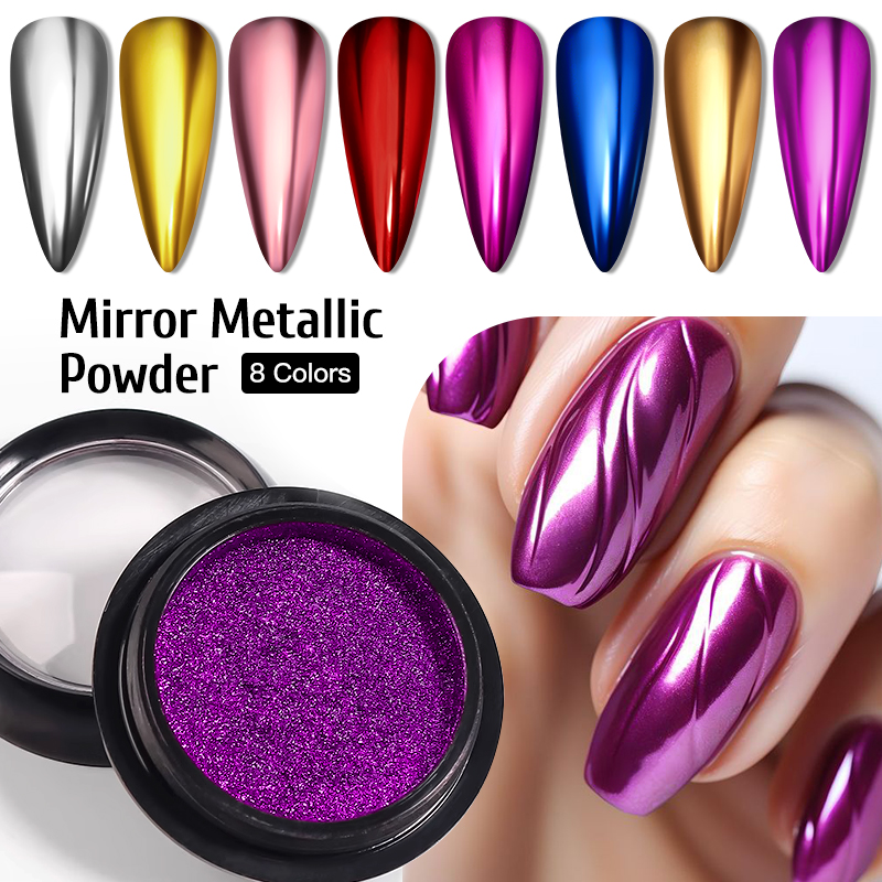 Metallic Gold Silver Mirror Po - đánh giá và giá Nail Glitter Chrome