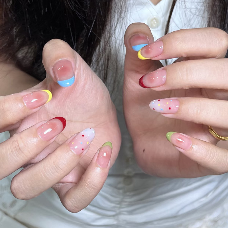 24Pcs Almond False Nails Sets  - đánh giá và giá Nail Art Press On