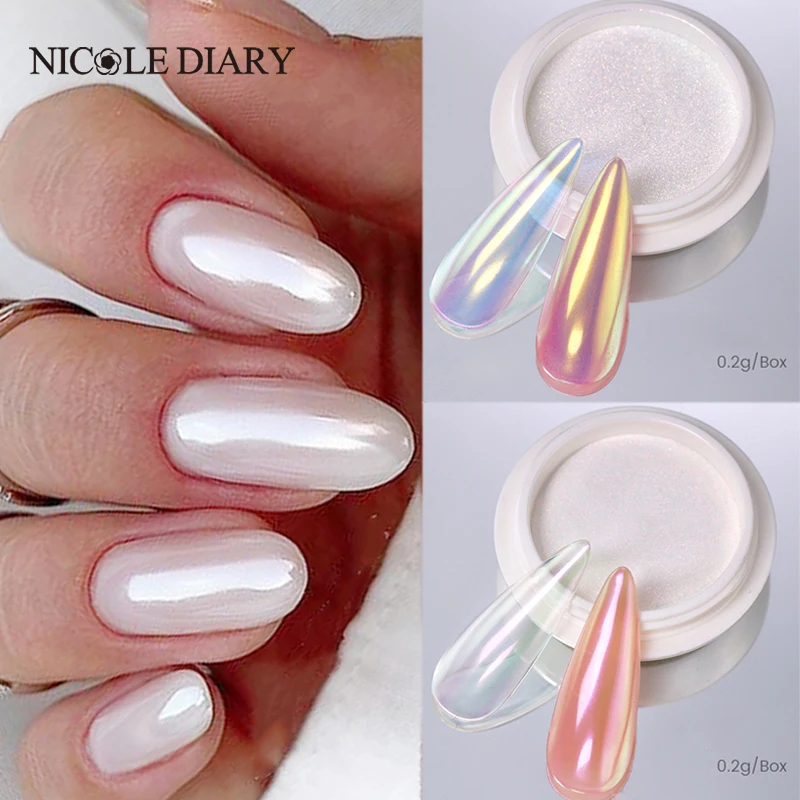 NICOLE DIARY Nail Powder Pigme - đánh giá và giá Nail Glitter Chrome