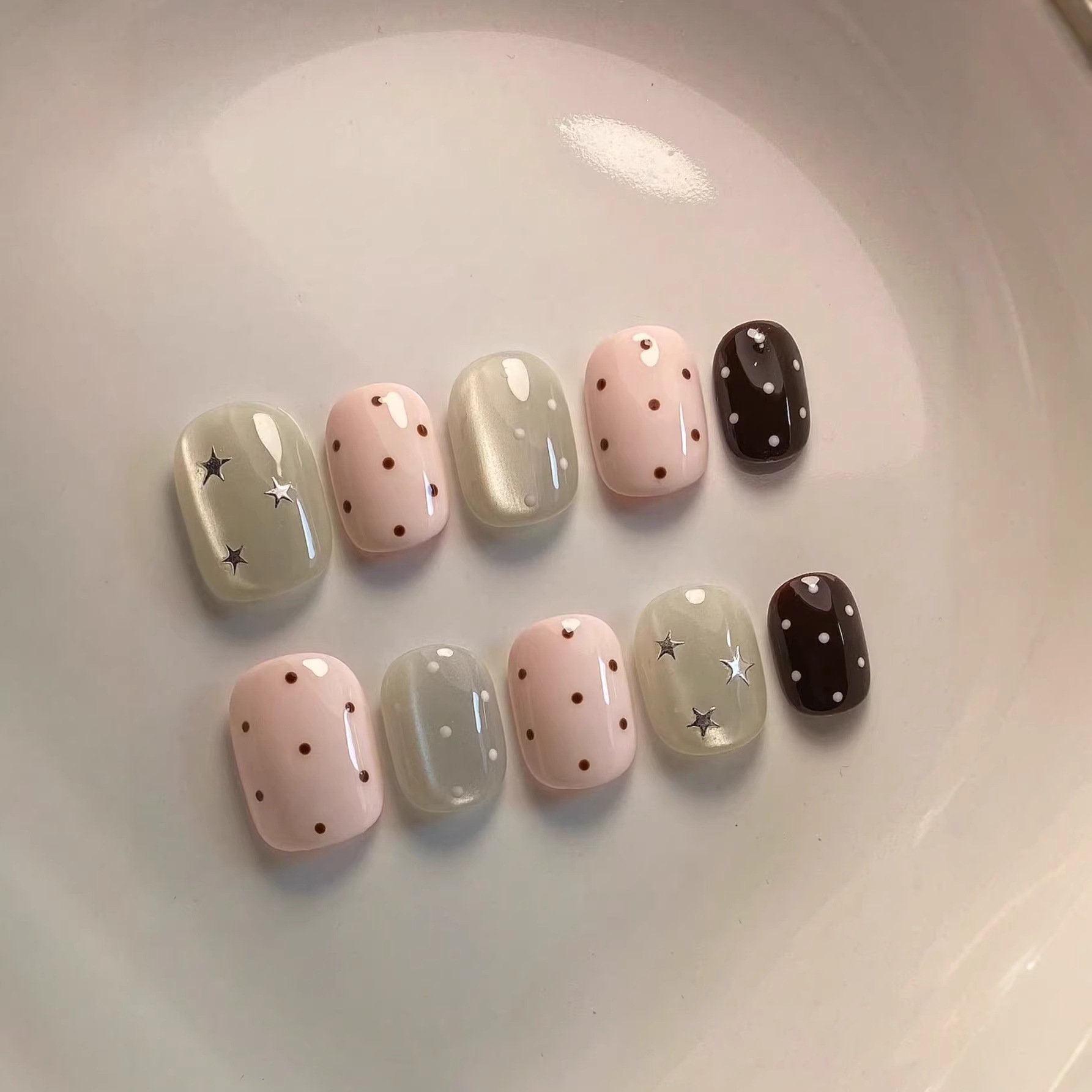 10Pcs Y2K Hot Girl Short Squar - đánh giá và giá Nail Art Gliter