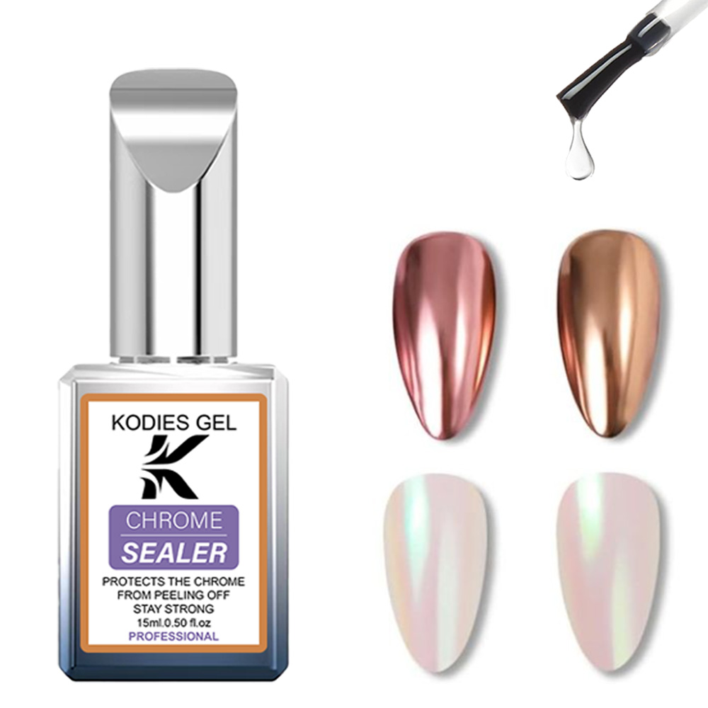 KODIES GEL Chrome Top Coat No  - đánh giá và giá Nail Glitter Chrome