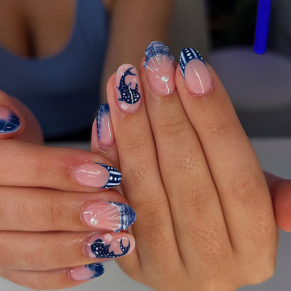 24pcs Almond 3d gel nails Whal - đánh giá và giá Nail Art Press On