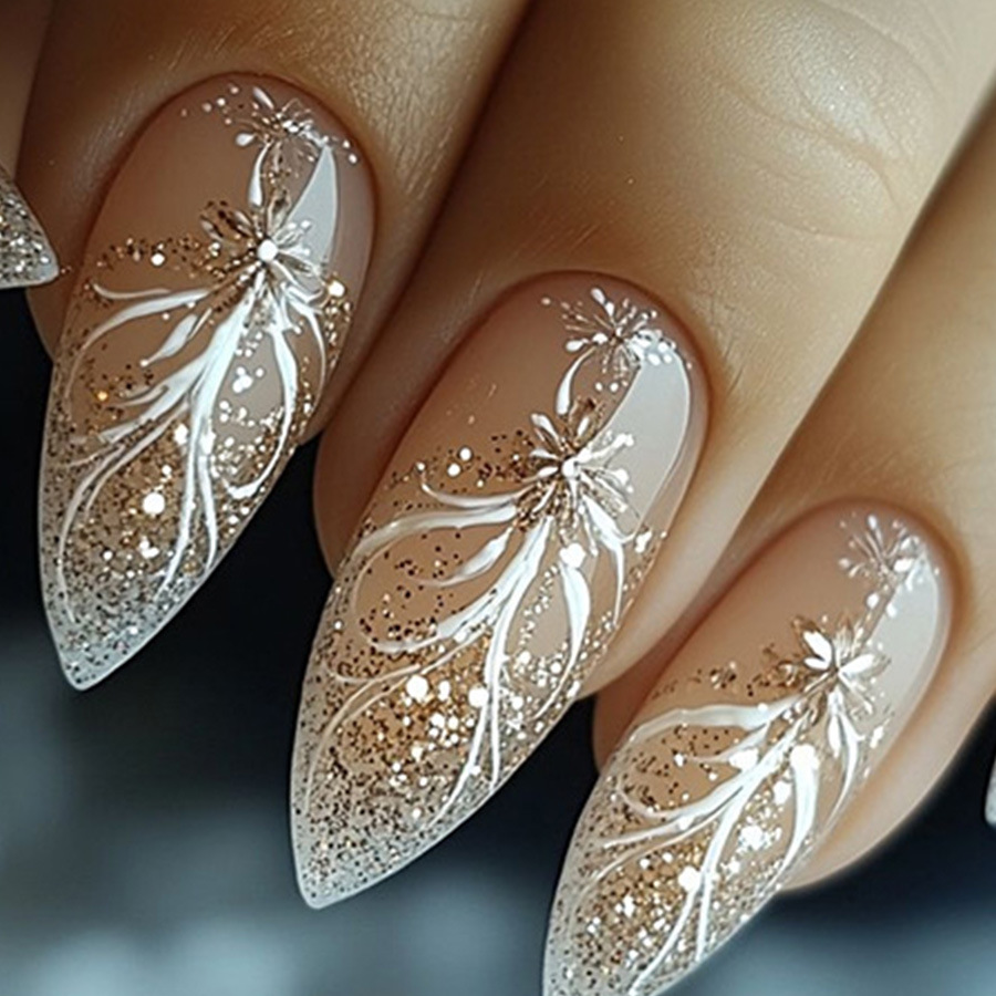 24pcs/set Short Medium fake na - đánh giá và giá Nail Art Gliter