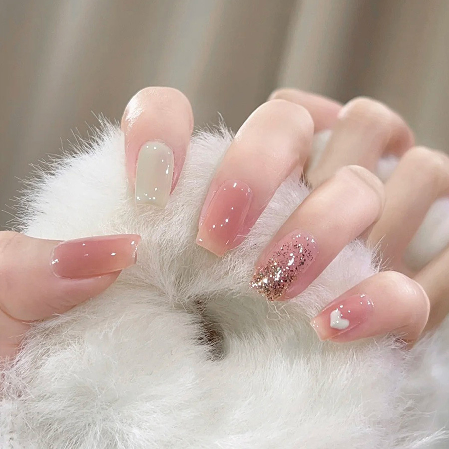 24pcs/set Short Medium fake na - đánh giá và giá Nail Art Gliter