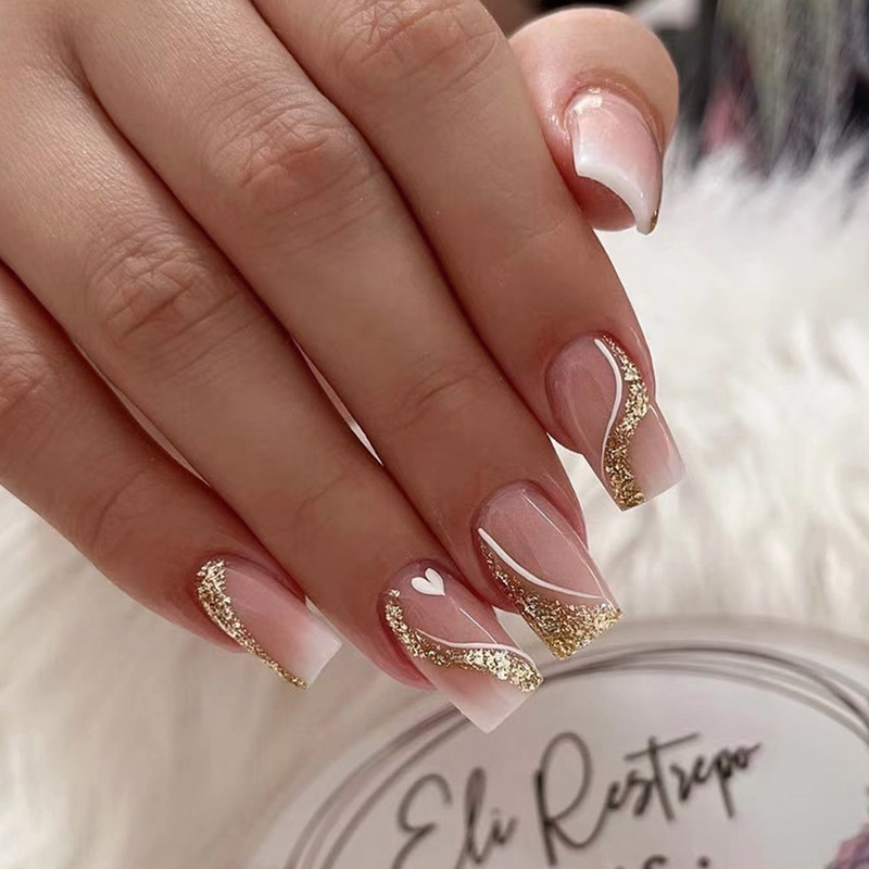 Short Medium fake nails for wo - đánh giá và giá Nail Art Gliter