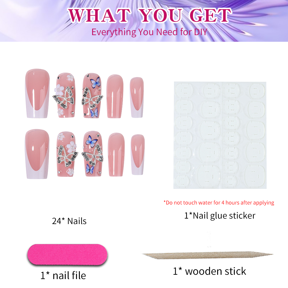 Get Glamorous with, 24Pcs 3D a - đánh giá và giá Nail Art Press On