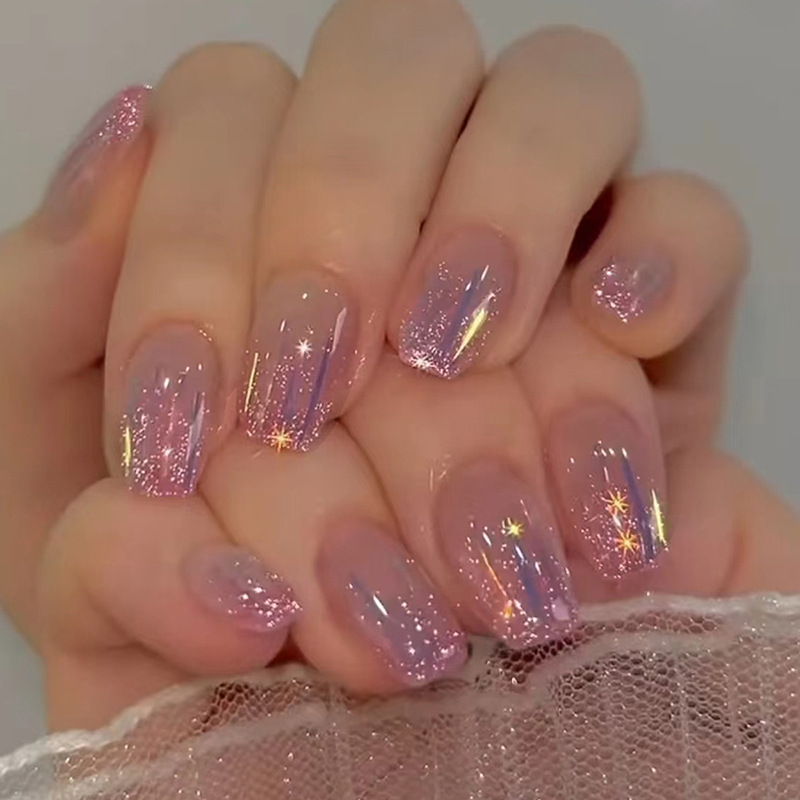 Short fake nails for women gir - đánh giá và giá Nail Art Gliter
