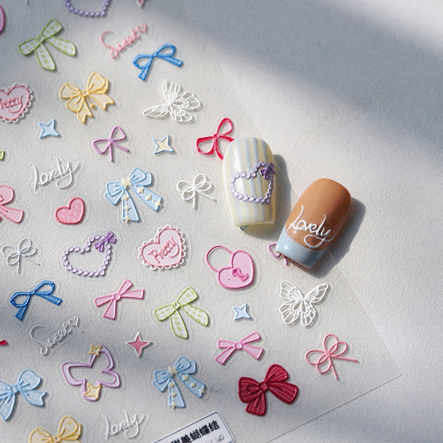 TENSOR NAIL Pastel Bow Heart B - đánh giá và giá Nail Art Elegan