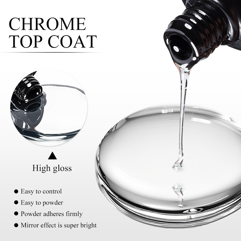 7ML Chrome Top Coat For Mirror - đánh giá và giá Nail Glitter Chrome